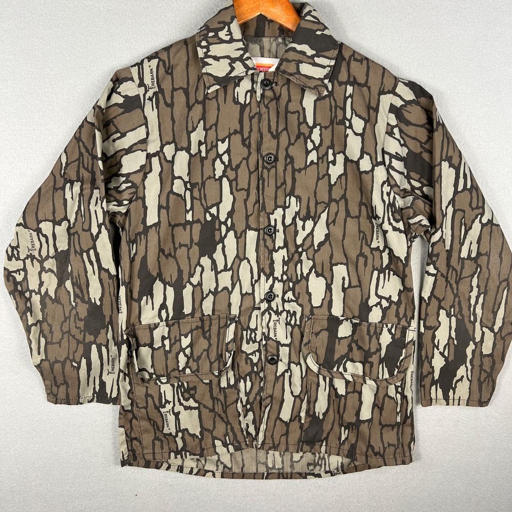 VTG Winchester Camo Field Shirt‎ Mens Medium Trebark Button Up Hunting 1980s USA